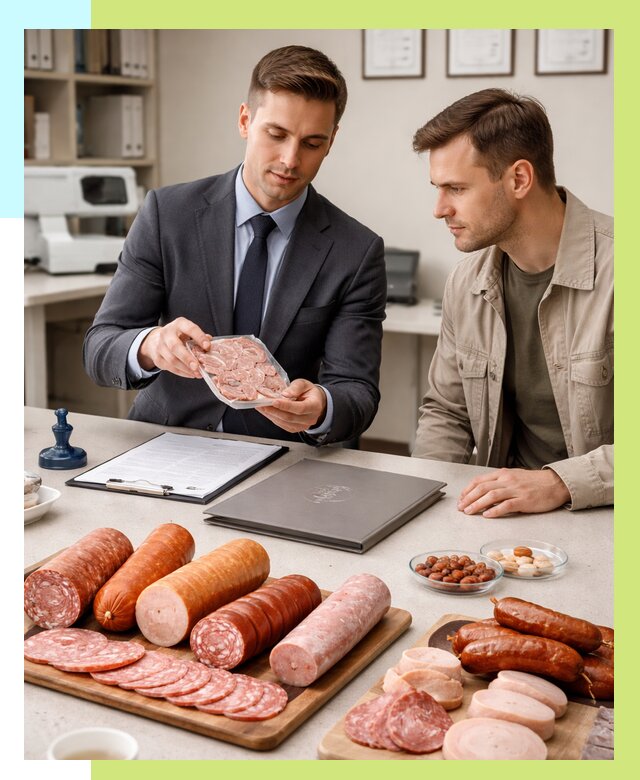 Сертификация колбасных изделий в Кумертау от 7657 р. | Алешин-Кра